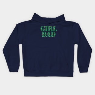 Girl Dad Green Floral Typography Kids Hoodie